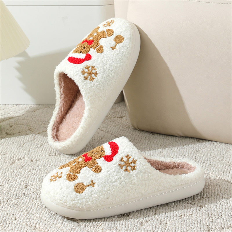 Women’s Christmas Gingerbread Slippers – Fuzzy Non-Slip House Shoes Infinite Avenue