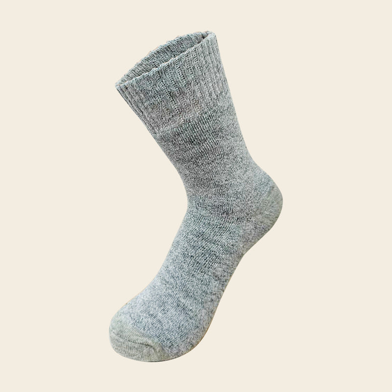 Men's Winter Fleece-Lined Thick Socks Light Gray Free Size Infinite Avenue