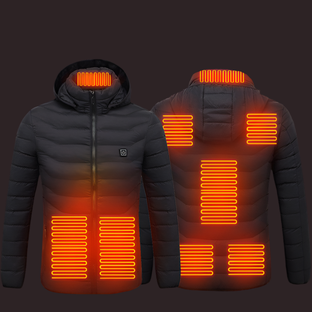 Men’s USB Heated Jacket – Thermal Cotton Coat for Winter Black Zone8 Infinite Avenue