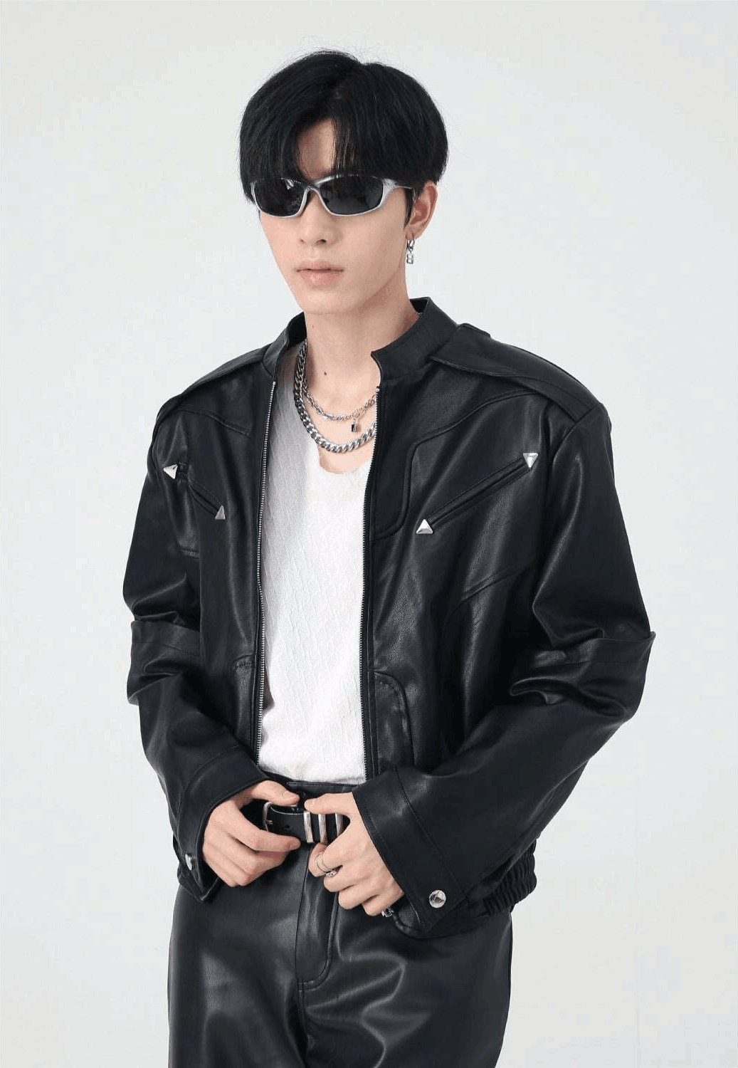 Men's High-grade Short Motorcycle Leather Coat - Infinite Avenue