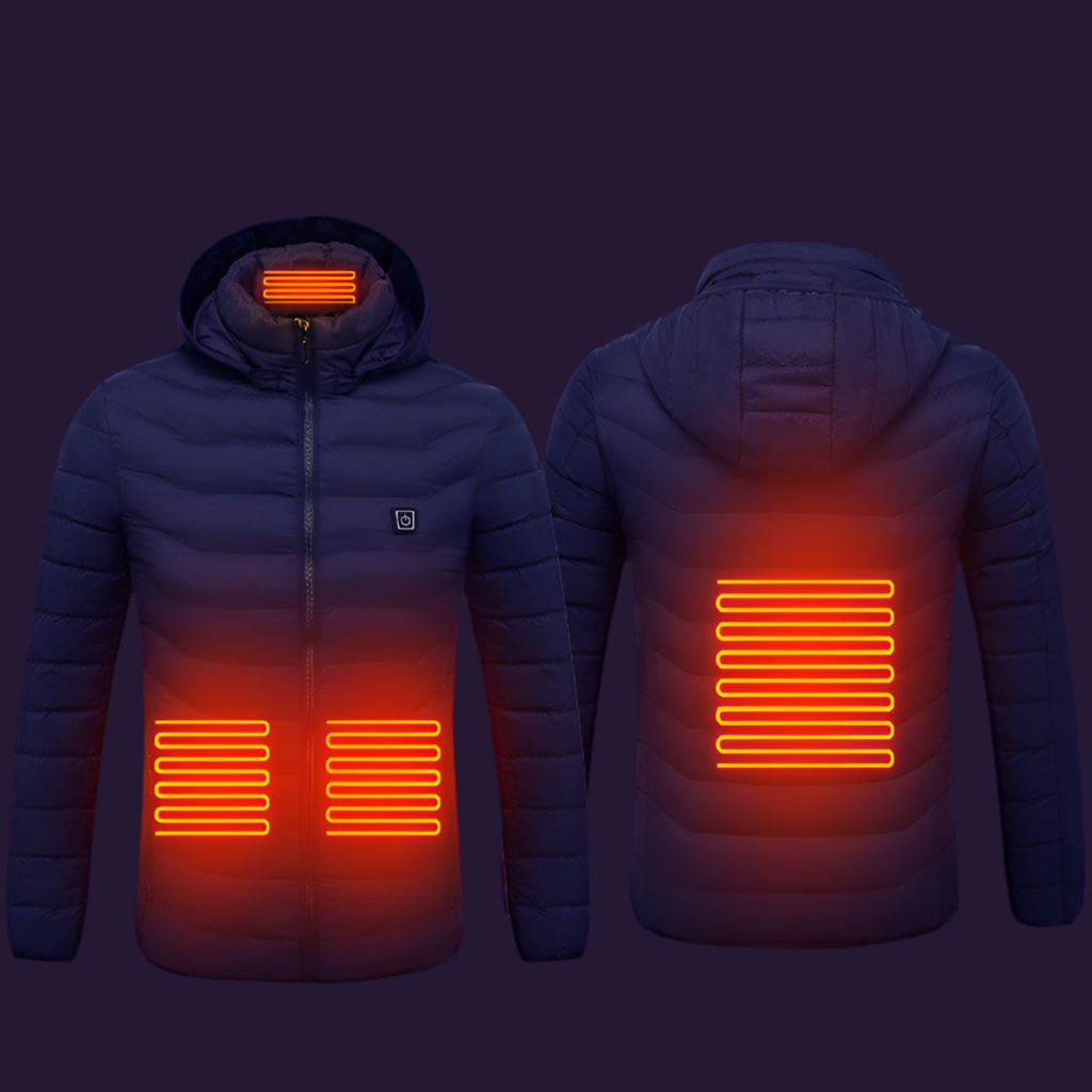 Men’s USB Heated Jacket – Thermal Cotton Coat for Winter Blue Zone4 Infinite Avenue