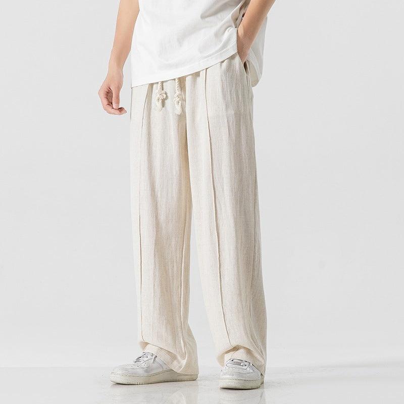 Chinese Style Cotton-Linen Loose Harem Pants - Infinite Avenue