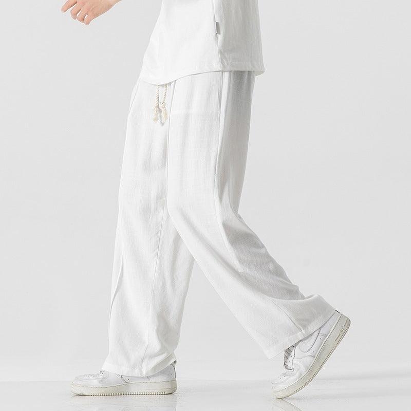 Chinese Style Cotton-Linen Loose Harem Pants - Infinite Avenue