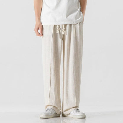 Chinese Style Cotton-Linen Loose Harem Pants - Infinite Avenue