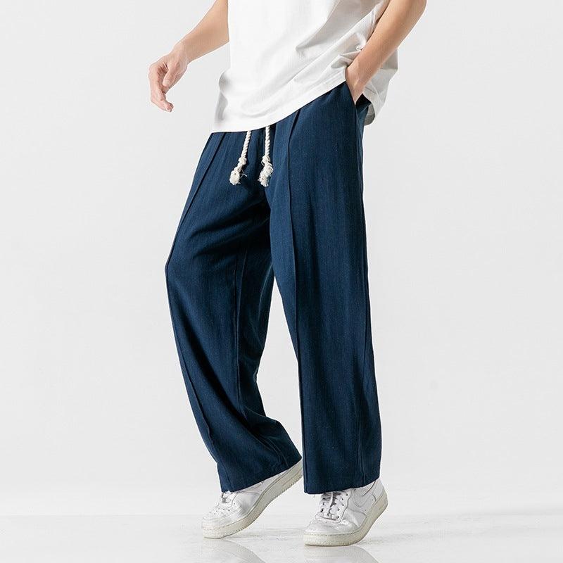 Chinese Style Cotton-Linen Loose Harem Pants - Infinite Avenue