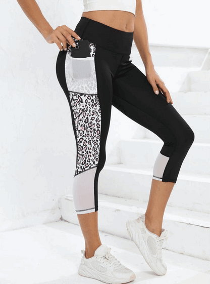 Female Leopard Splicing High Waist Yoga Pants - Infinite Avenue