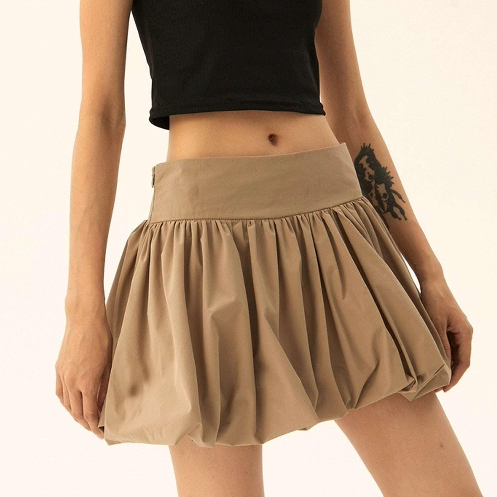 Elegant Temperament Bud Skirt Camel Infinite Avenue