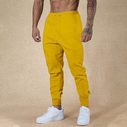 European and American Ankle-tied Men's Fitness Casual Pants Yellow Infinite Avenue