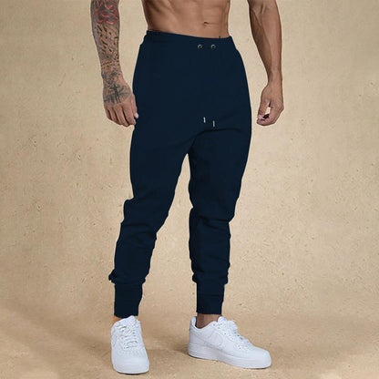 European and American Ankle-tied Men's Fitness Casual Pants Navy Blue Infinite Avenue