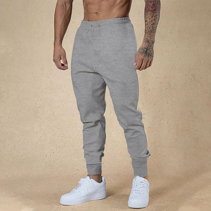 European and American Ankle-tied Men's Fitness Casual Pants Light Gray Infinite Avenue