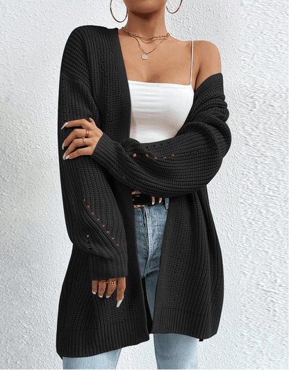 Solid Color Knitted Cardigan Sweater Jacket - Infinite Avenue