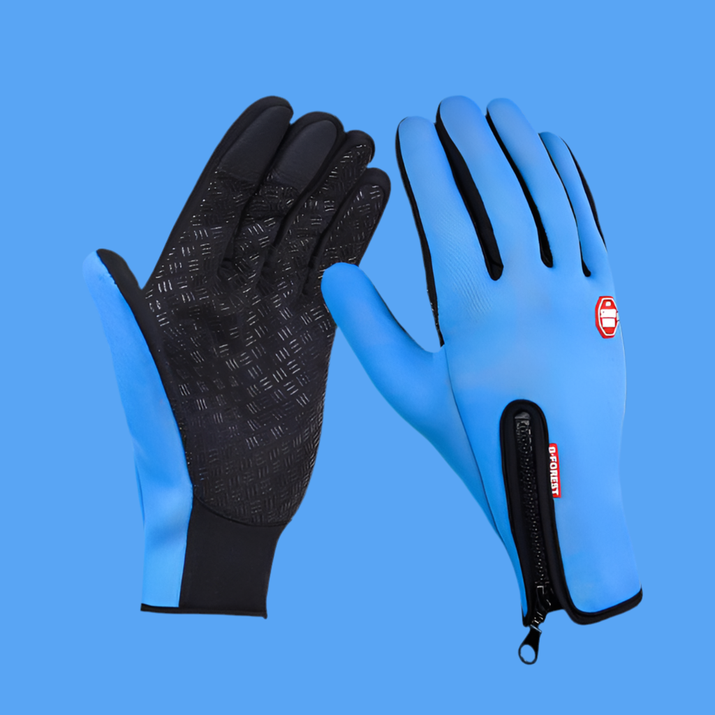 Winter Touchscreen Motorcycle Gloves – Waterproof & Fleece-Lined Sky blue Infinite Avenue