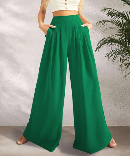 Fashion Women’s Loose Wide-leg Pants Green Infinite Avenue