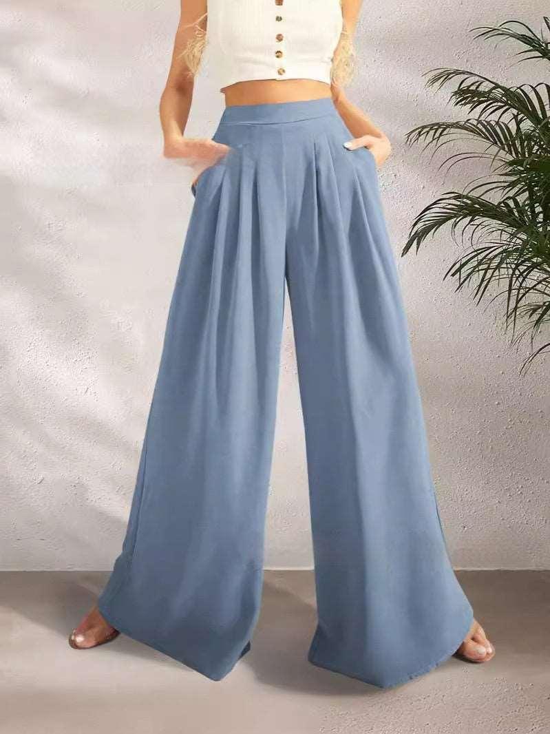 Fashion Women’s Loose Wide-leg Pants Aurora Blue Infinite Avenue