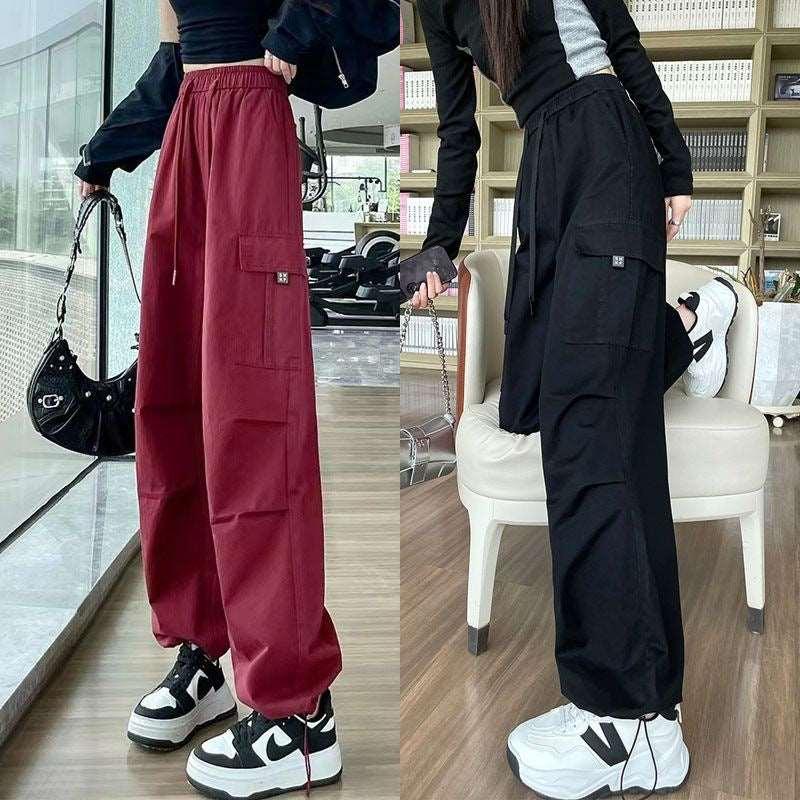 High-Waist Drawstring Wide-Leg Sports Pants Infinite Avenue