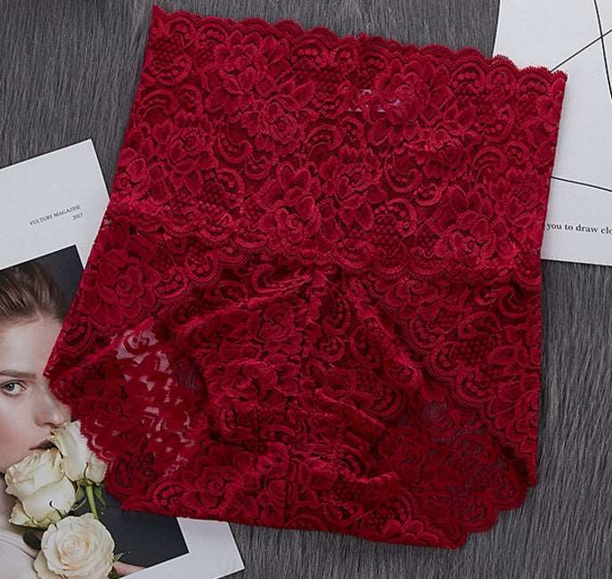 High Waist Lace Underwear Woman Panties Wine Red Infinite Avenue