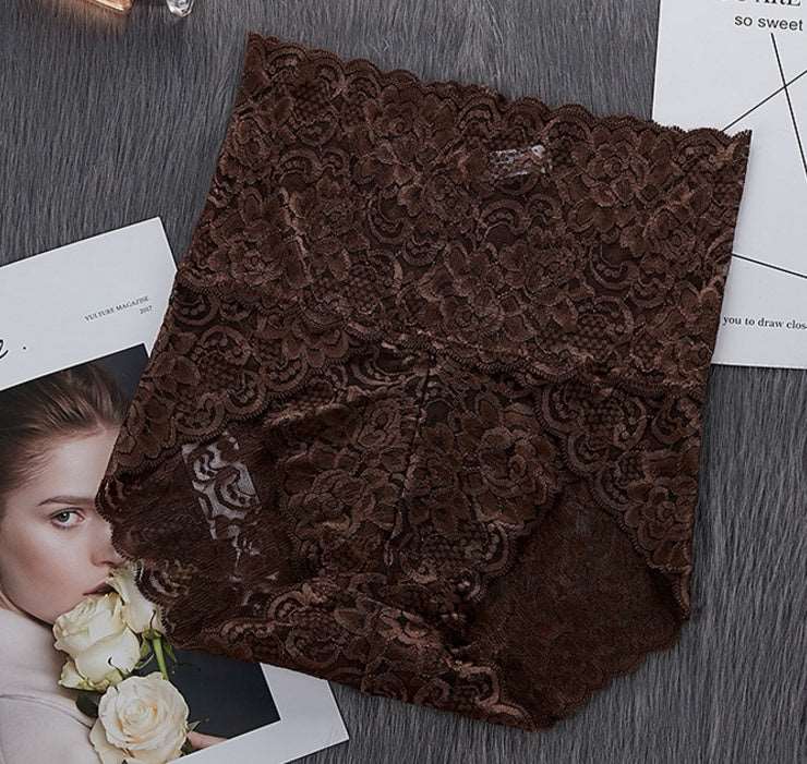 High Waist Lace Underwear Woman Panties Coffee Infinite Avenue