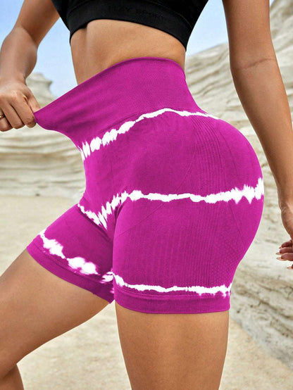 High Waist Yoga Shorts for Women Rose Red Infinite Avenue