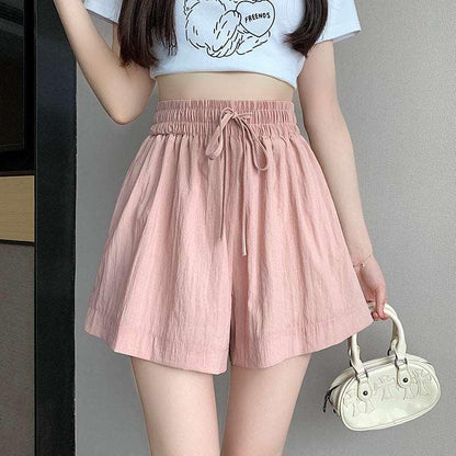 Ice Silk Small Shorts Wide Leg Pink Infinite Avenue