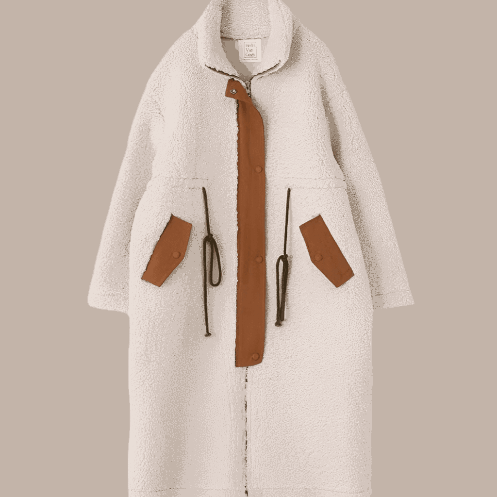 Korean Style Mid-Length Thickened Lamb Wool Coat Milky White Free Size Infinite Avenue