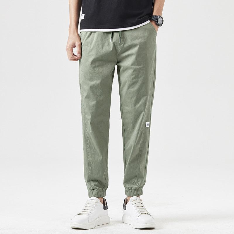 Men's Ankle Length Pants Loose Tapered Summer Light Green Infinite Avenue