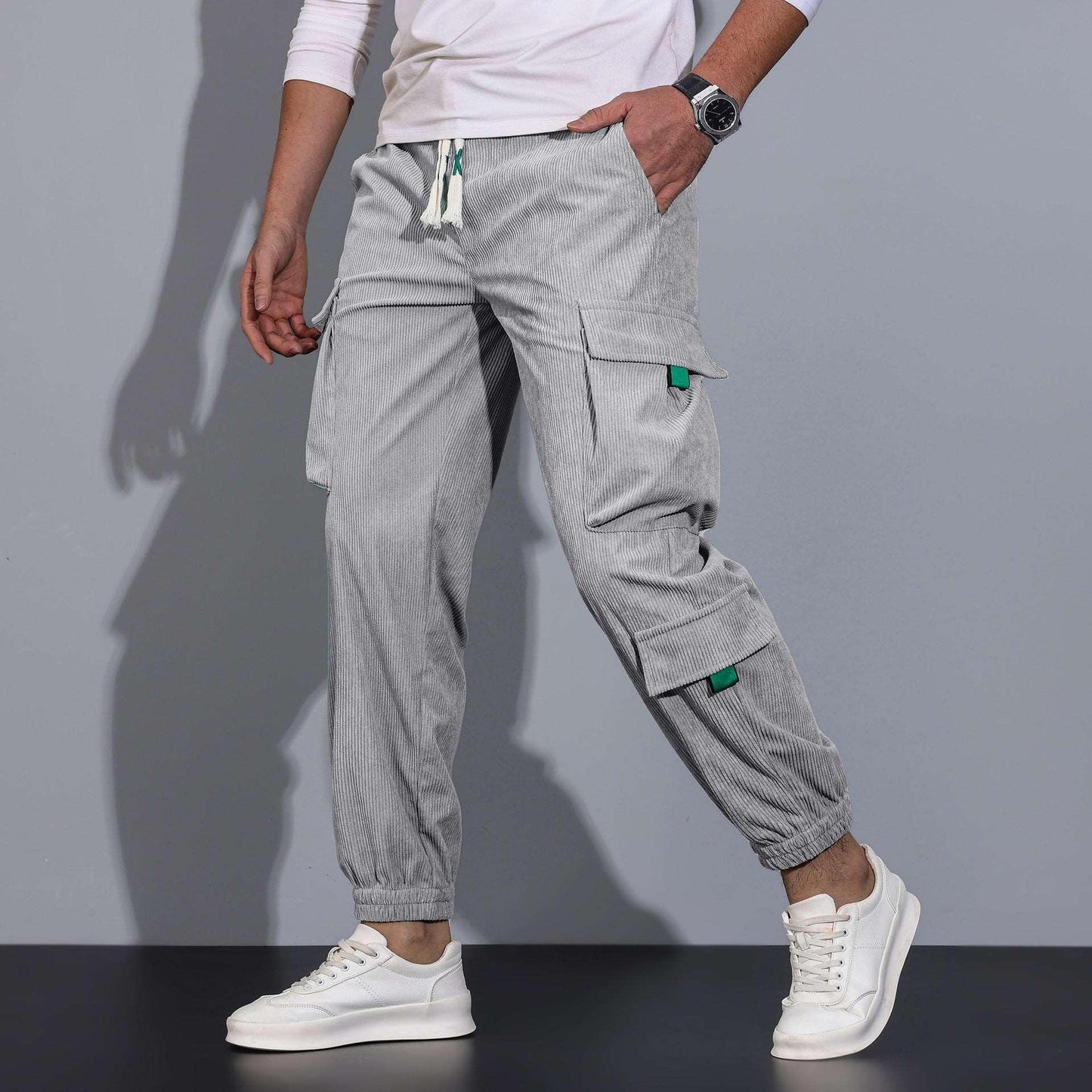 Men's Ankle-tied Loose Casual Trousers - Infinite Avenue