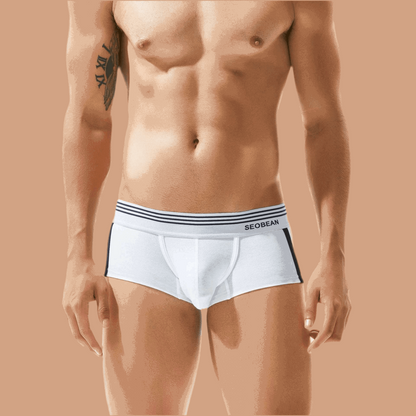 Men’s Breathable Comfortable Cotton Boxer Shorts White Infinite Avenue