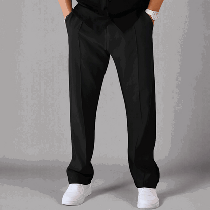 Men's Casual Drawstring Trousers Black Infinite Avenue