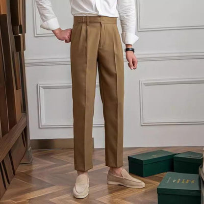 Men’s Casual Non-Iron Suit Pants with Paris Buckle - Infinite Avenue