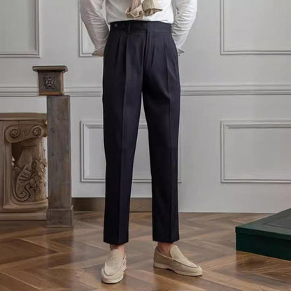 Men’s Casual Non-Iron Suit Pants with Paris Buckle - Infinite Avenue