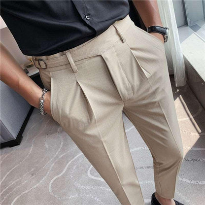 Men's Casual Suit Slim-fit Ankle-tied Cropped Pants Infinite Avenue