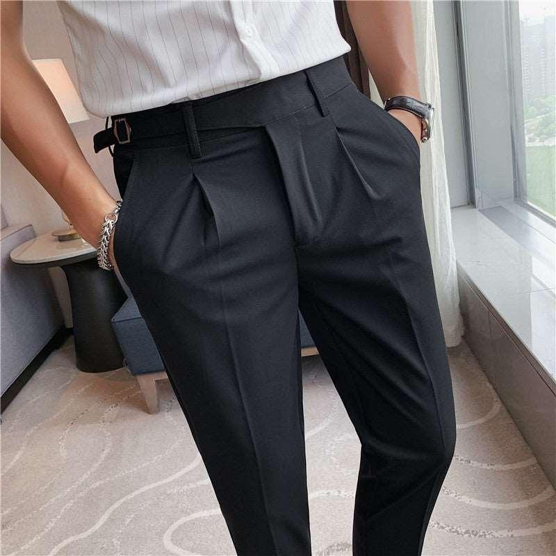 Men's Casual Suit Slim-fit Ankle-tied Cropped Pants - Infinite Avenue