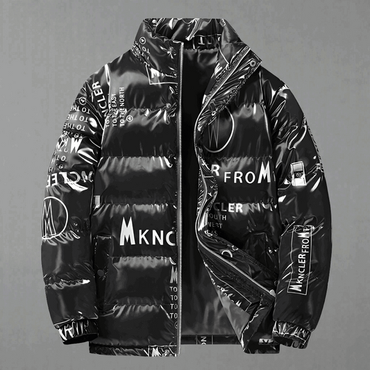 Men’s Fashion Winter Printed Jacket Black Infinite Avenue