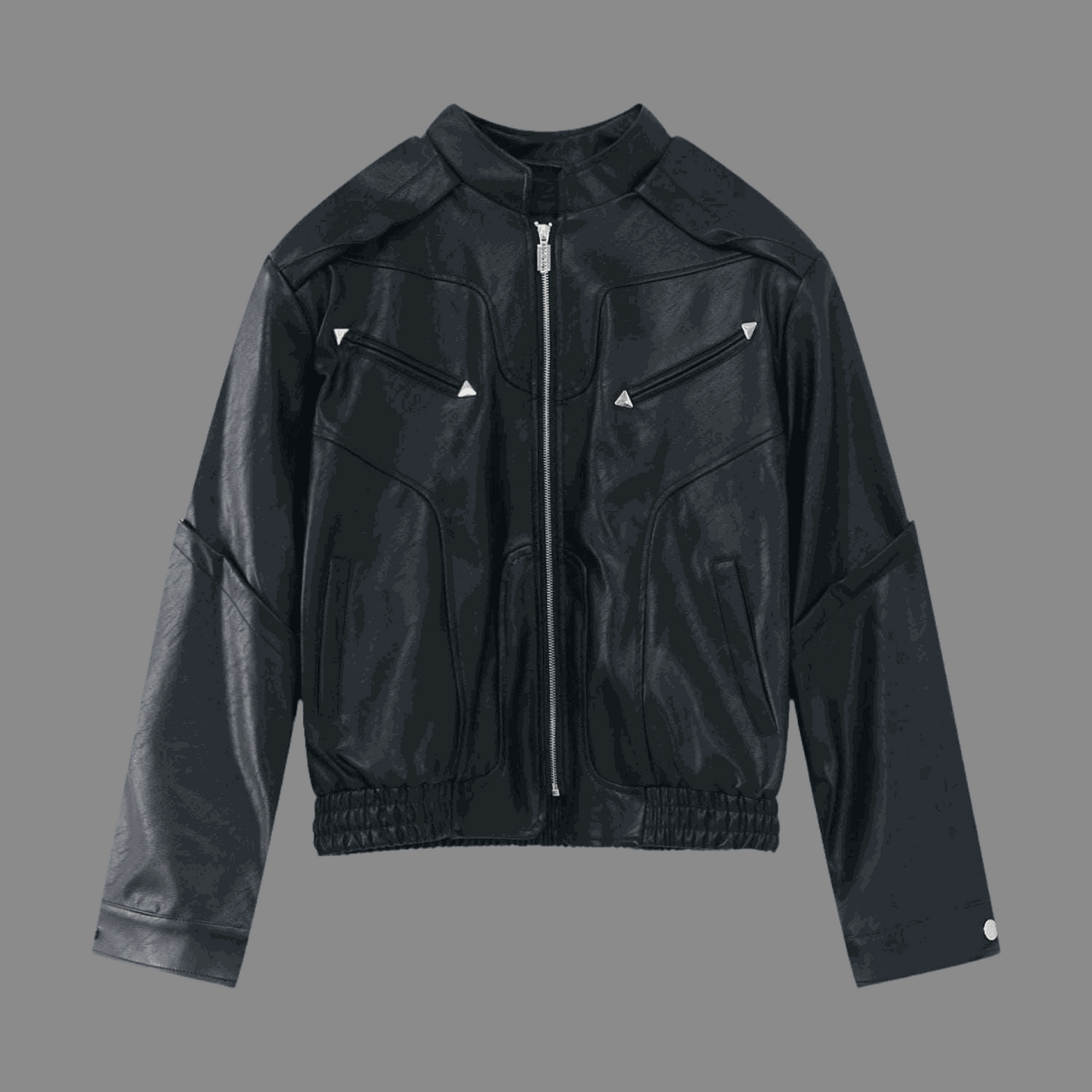 Men's High-grade Short Motorcycle Leather Coat Black Infinite Avenue