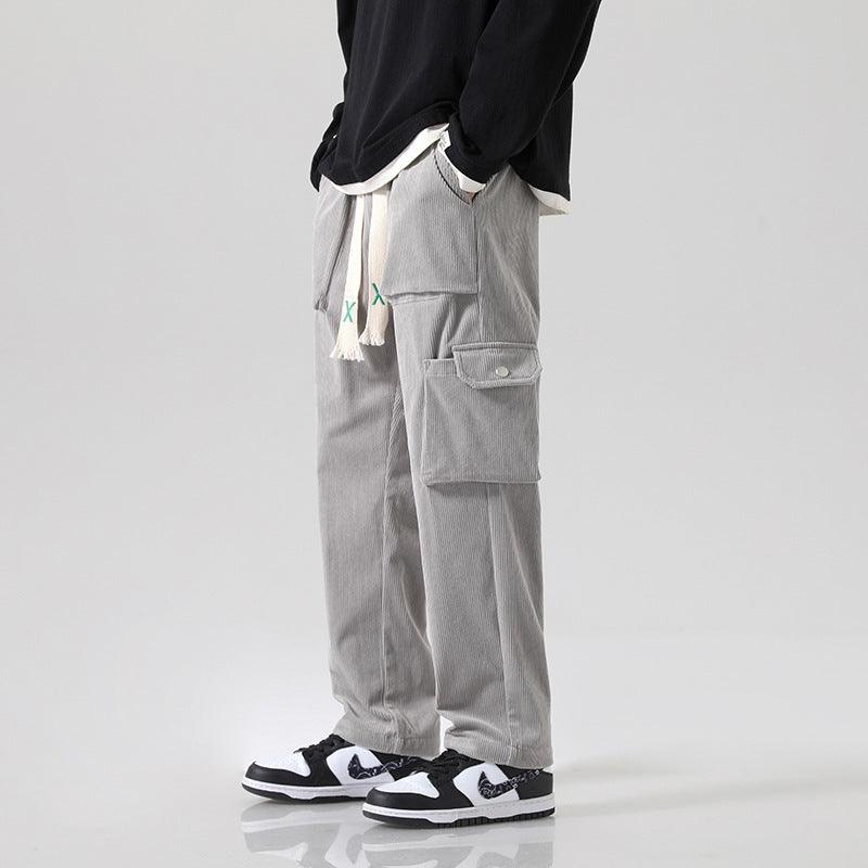 Men's Loose All-matching Corduroy Multi-pocket Straight Cargo Pants - Infinite Avenue