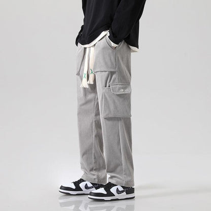 Loose All-matching Corduroy Multi-pocket Straight Cargo Pants Infinite Avenue