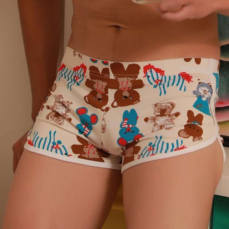 Men’s Low Waist Leisure Pajama Shorts Cute Bear Infinite Avenue