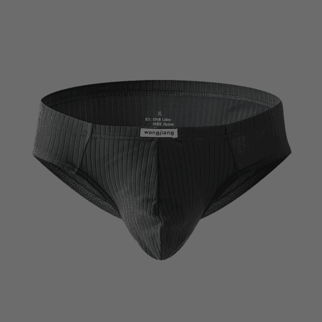 Men's Low Waist Pure Cotton Briefs Black Infinite Avenue