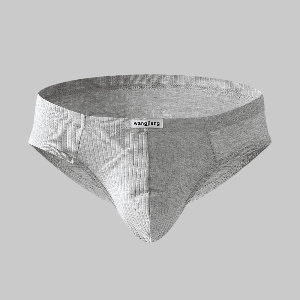 Men's Low Waist Pure Cotton Briefs Flower Gray Infinite Avenue