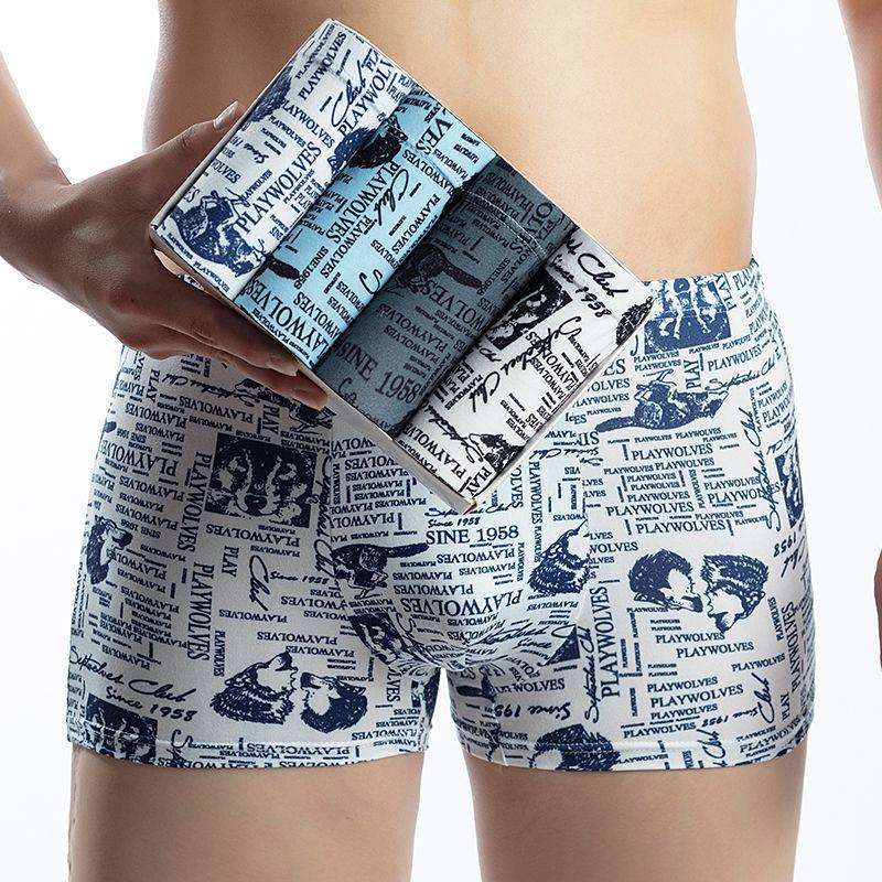 Men’s Mid-Waist Breathable Boxers Tibetan Wolf Style Infinite Avenue