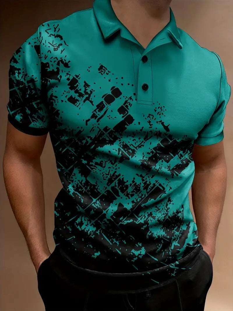 Men's Print Breathable Fashion Polo Shirt Top QNT004 Infinite Avenue