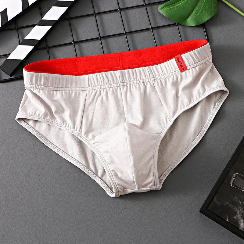 Men’s Pure Cotton Low-Waist Breathable Briefs Light Gray Infinite Avenue