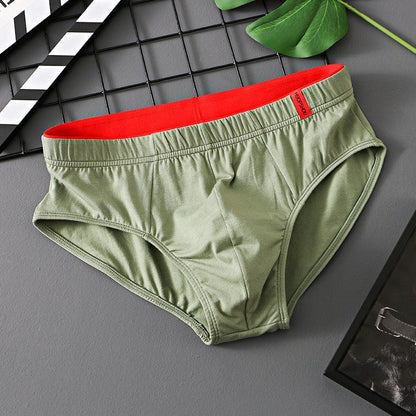 Men’s Pure Cotton Low-Waist Breathable Briefs Green Infinite Avenue