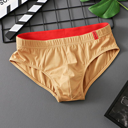 Men’s Pure Cotton Low-Waist Breathable Briefs Turmeric Infinite Avenue