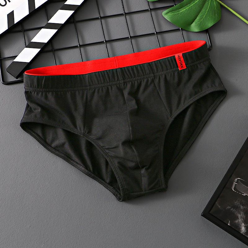 Men’s Pure Cotton Low-Waist Breathable Briefs Black Infinite Avenue