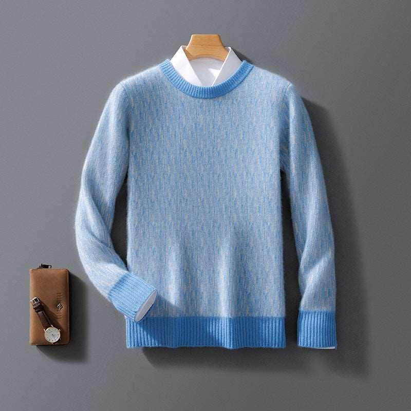 Men's Pure Wool Round Neck Pullover Sweater - Infinite Avenue