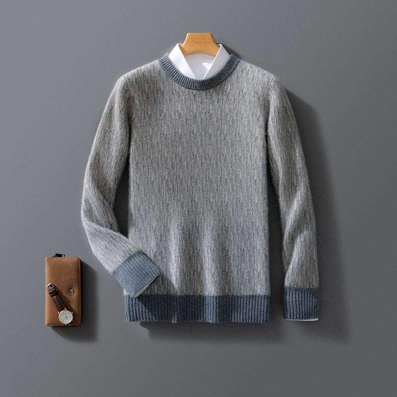 Men's Pure Wool Round Neck Pullover Sweater - Infinite Avenue