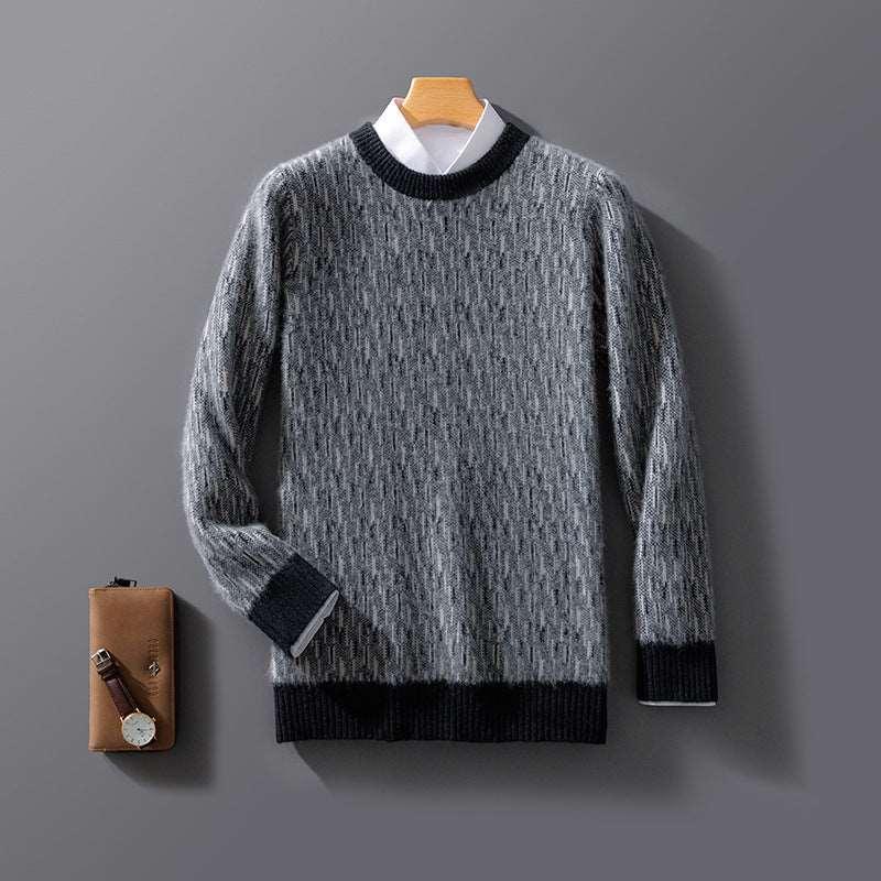 Men's Pure Wool Round Neck Pullover Sweater - Infinite Avenue