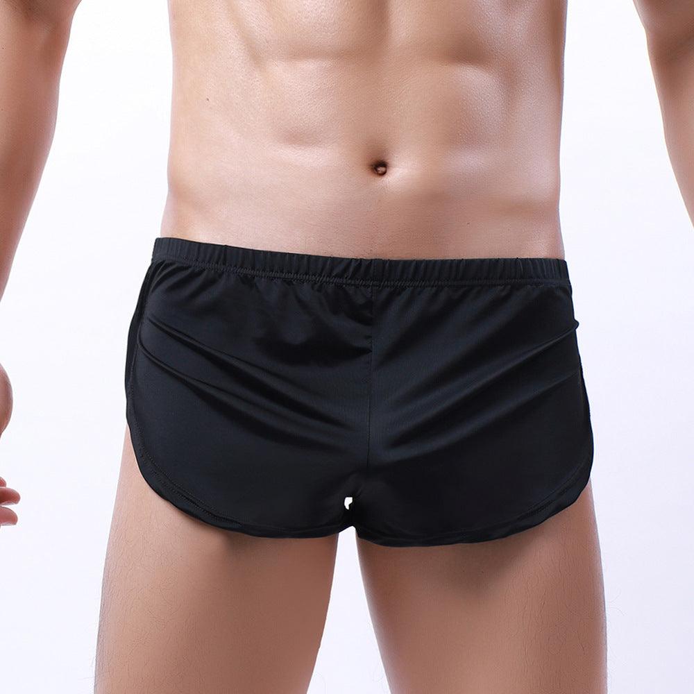 Men’s Silky Sports Underwear Shorts with Round Edge Black Infinite Avenue