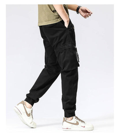 Men’s Trendy Elastic Waist Cotton Work Pants - Infinite Avenue